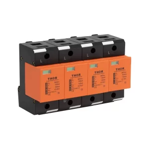 Front view of Thor TRS9-B150, a Type 2 AC surge protective device.