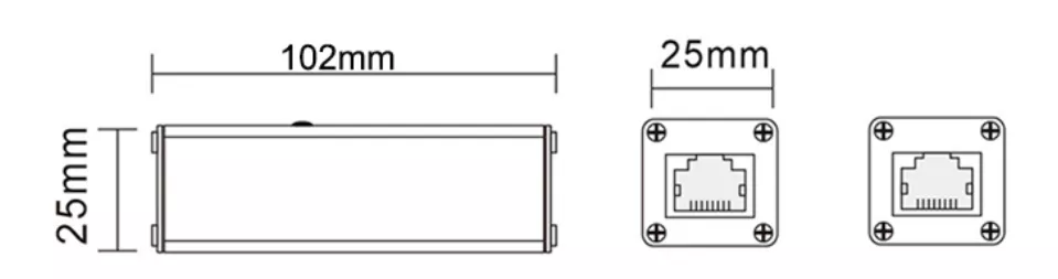 RJ45-4 100Mbps dimension