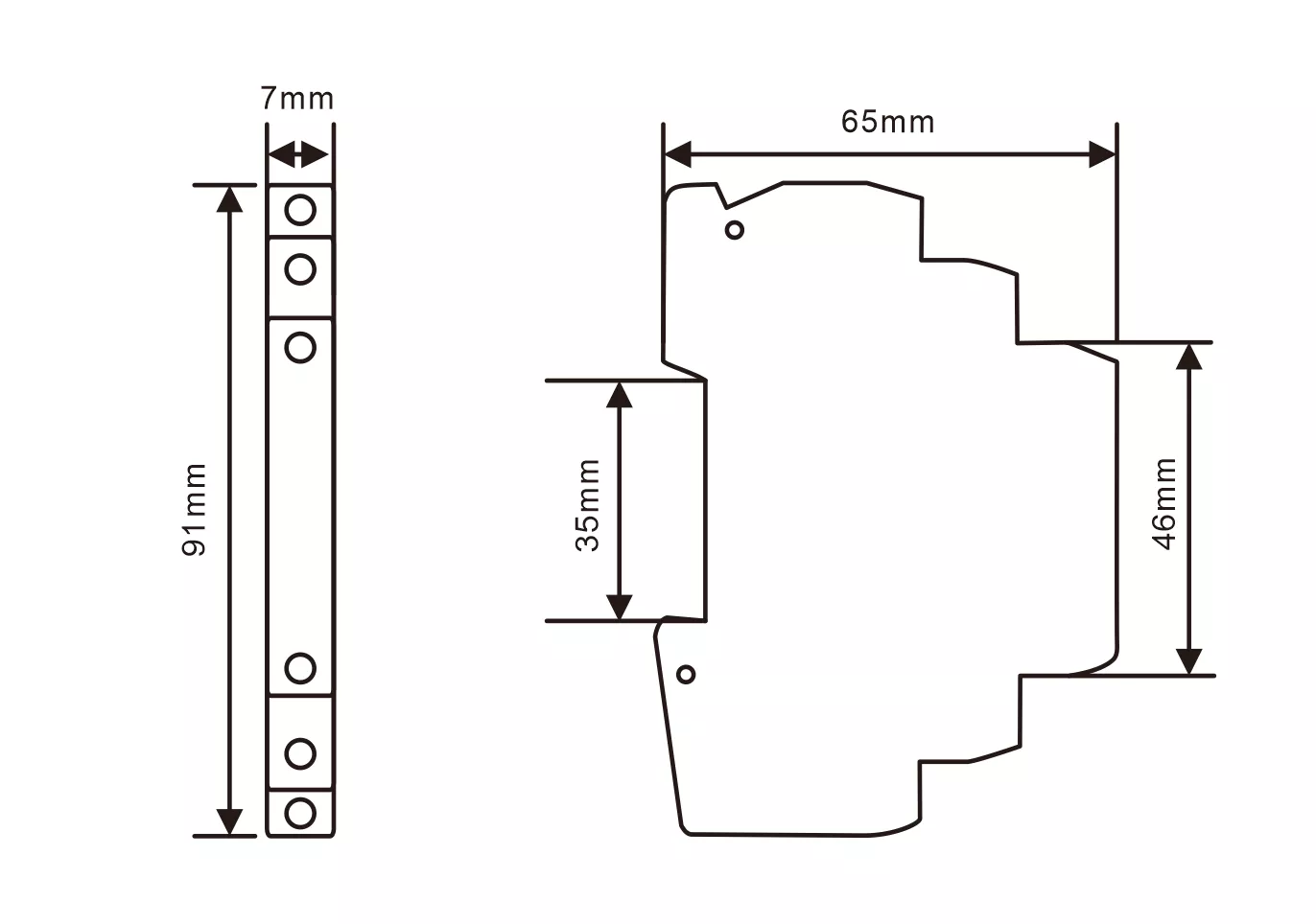 TRSS-485 7mm Dimension