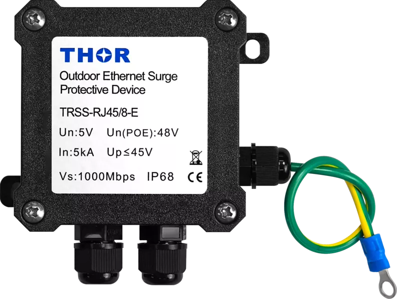 Thor TRSS-RJ45/8-E IP68 outdoor RJ45 surge protection device front view