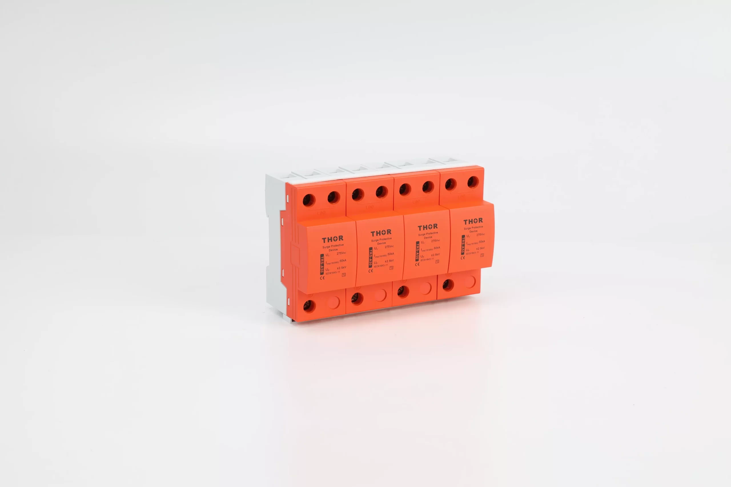 Thor TRS-A50 Type 1 AC SPD 50kA Iimp IEC 61643-11 certified DIN rail mount