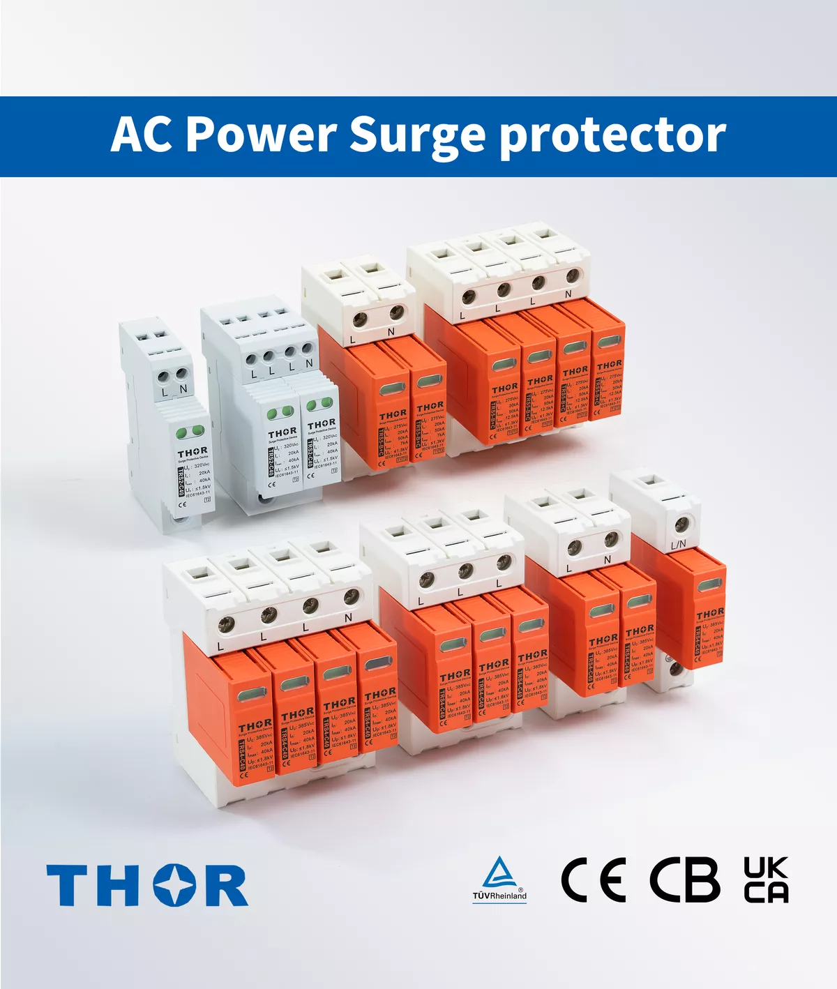 Thor Electric AC power surge protection device range IEC TUV certified