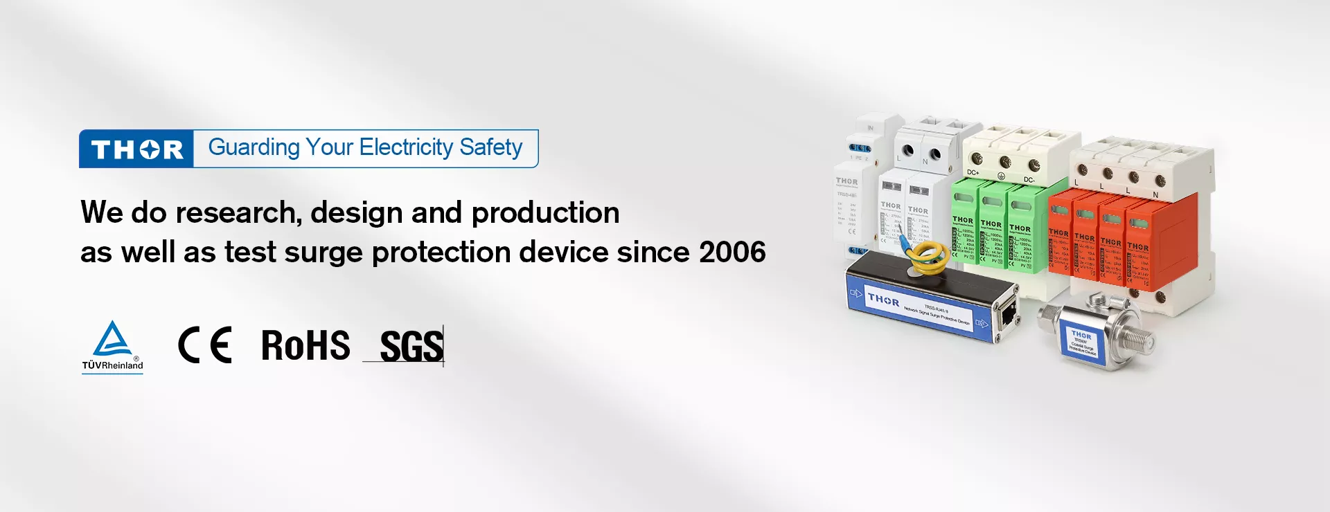 Thor Electric full surge protection device range including AC, DC, PV and signal line SPDs