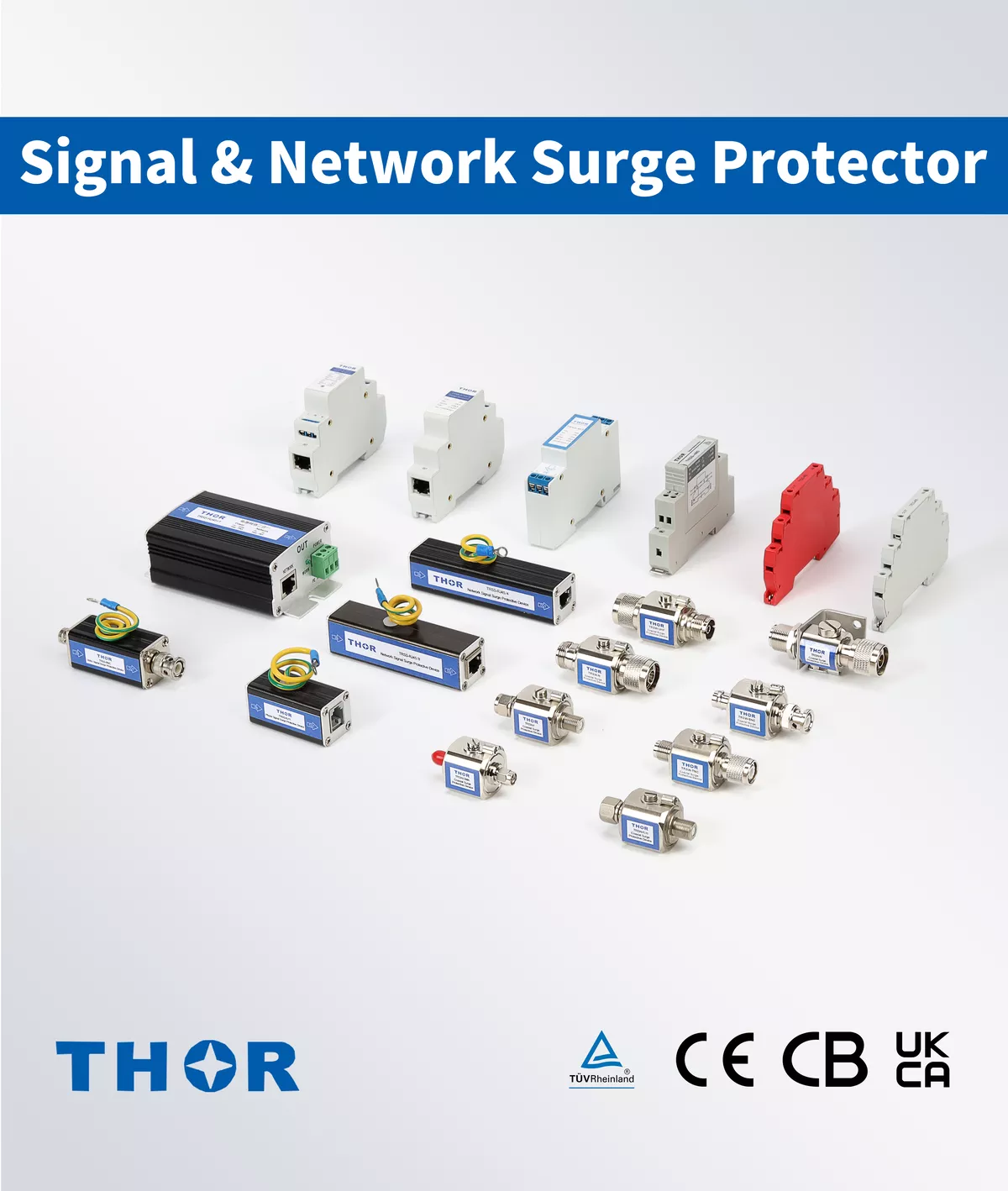 Thor Electric signal nework surge protection device Ethernet RS485 coaxial IEC certified