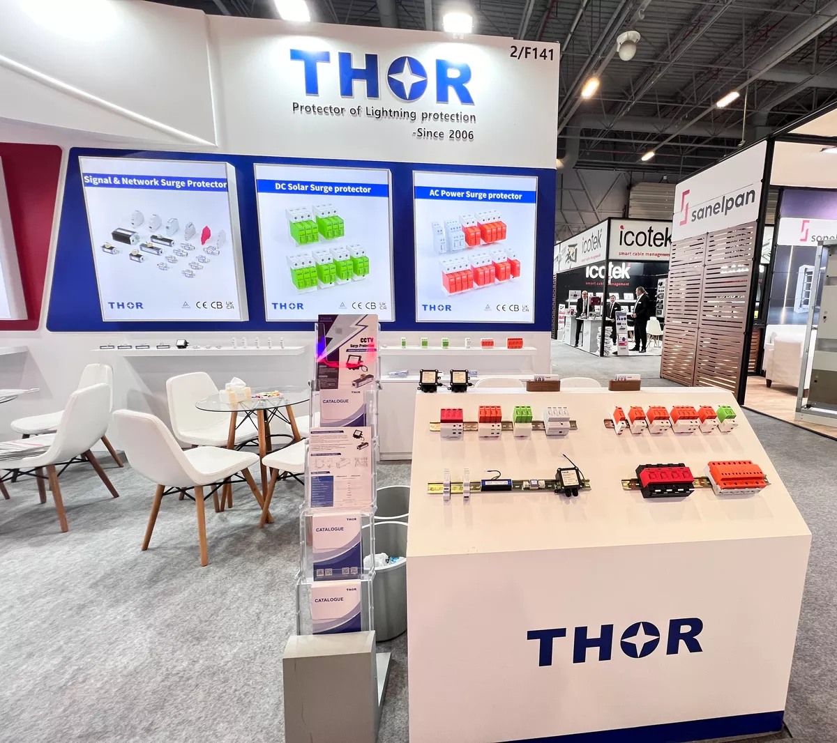 Thor Electric AC DC signal surge protection device product display WIN EURASIA 2026