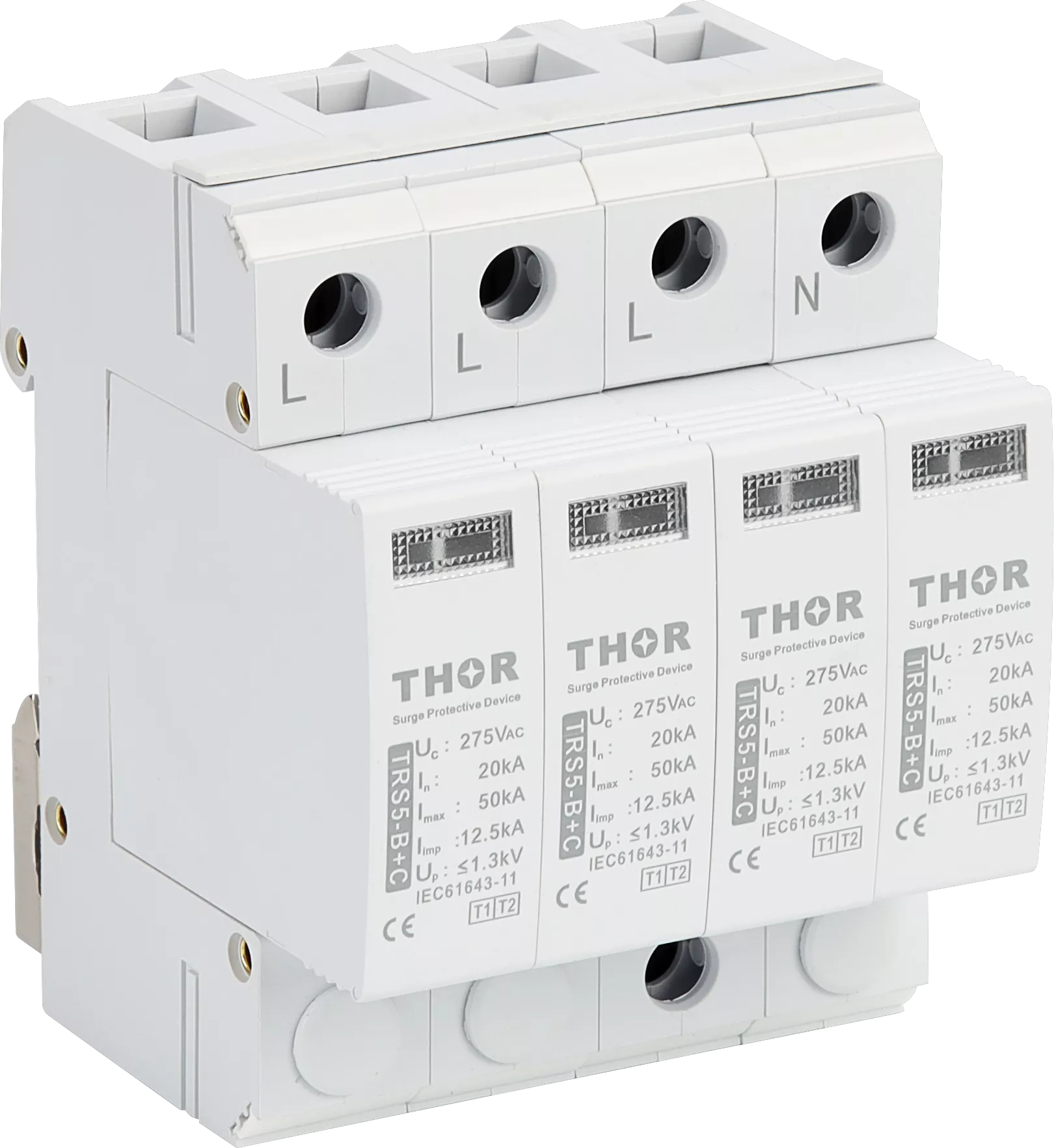 Thor TRS5 Type 1+2 combined SPD for coordinated LPZ boundary surge protection IEC 61643-11