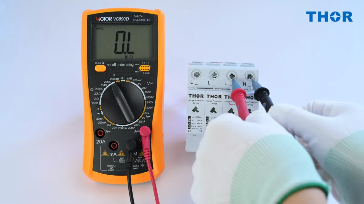 How to test a surge protection device with a multimeter in resistance mode