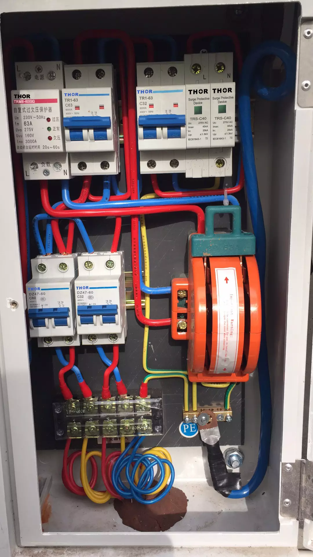 Thor surge protective devices installed in a distribution board