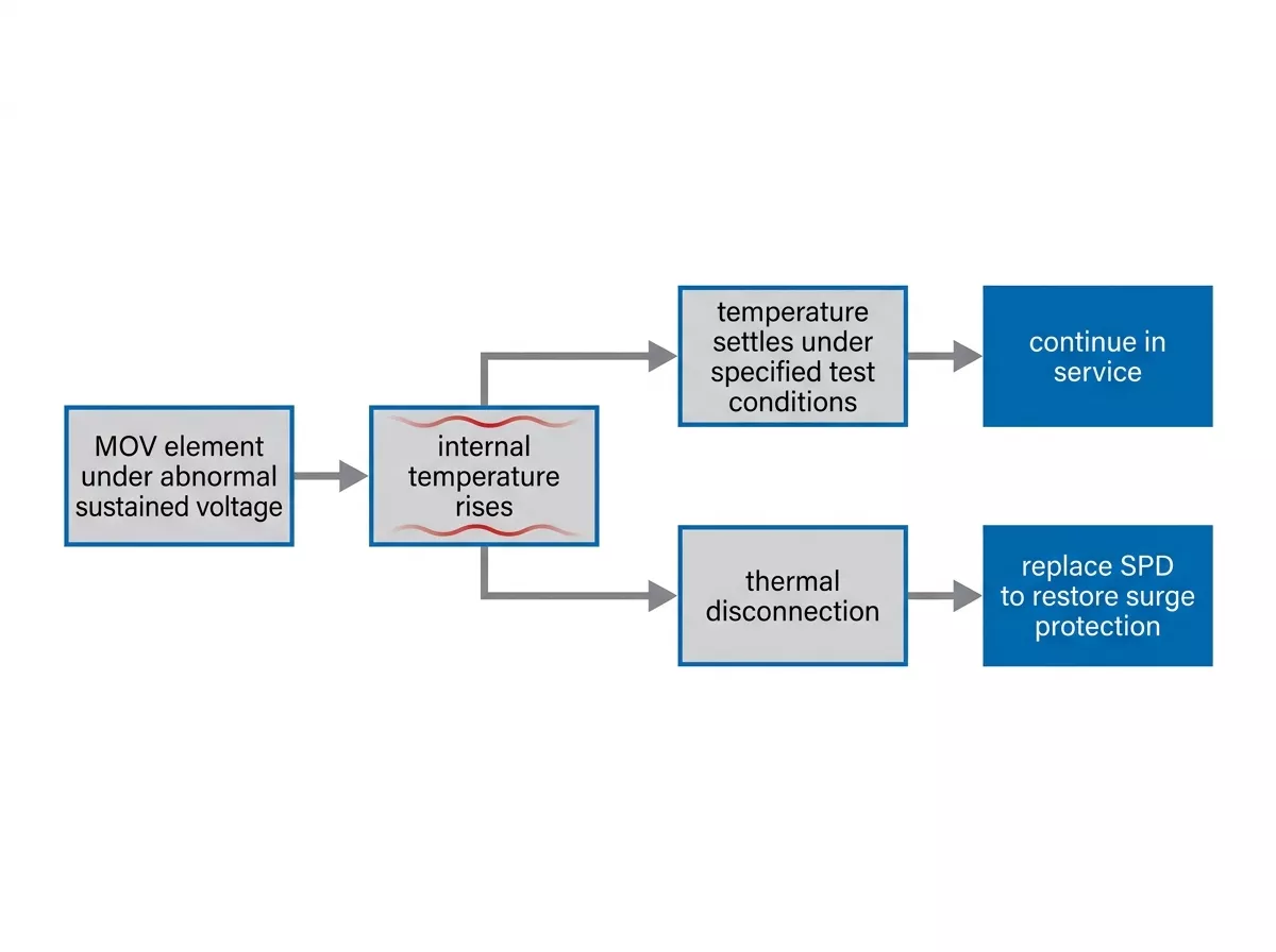 SPD thermal stability diagram showing thermal disconnection and replacement steps