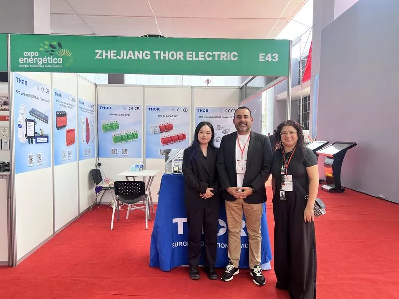 Thor Electric booth E43 with visitors on the final day of Expo Peru Industrial 2026 in Lima