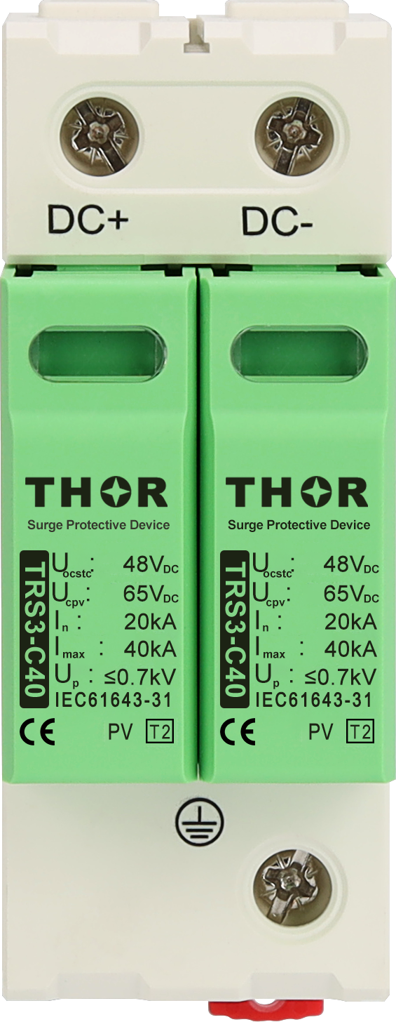 Thor TRS3-C40 48 V DC surge protective device for an EV charger auxiliary circuit